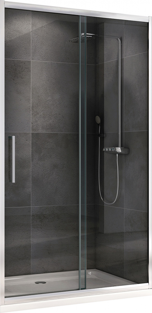 душевые двери abber schwarzer diamant ag30140h 140x195 стекла прозрачные, профиль хром