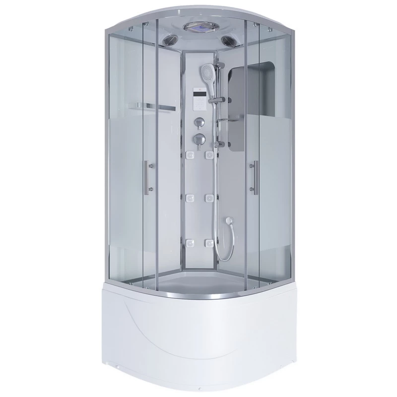 душевая кабина niagara ultra ng-309-01 100x100 стекла прозрачные с рисунком, профиль хром