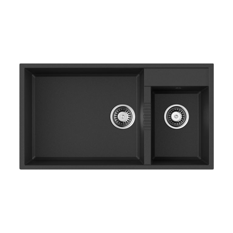 кухонная мойка omoikiri tedori 85-2-u-bl 4993940 85x46,5 черный