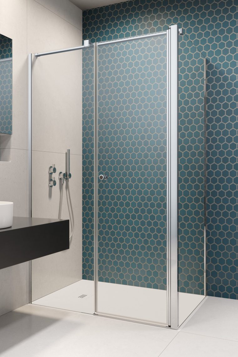 душевой уголок radaway eos kds ii 90x90 левый, стекла прозрачные, профиль хром