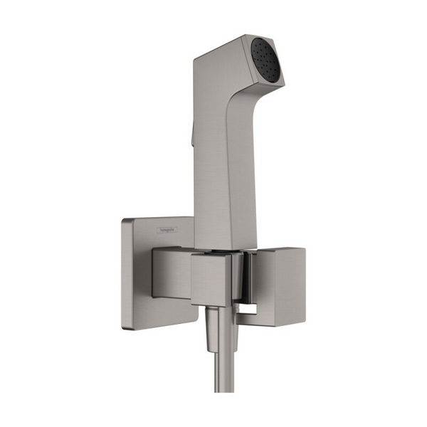 гигиеническая лейка hansgrohe bidette 1jet e ecosmart со шлангом и держателем, хром