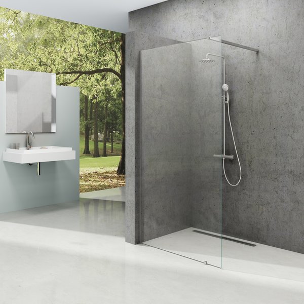 душевой уголок ravak walk-in wall 130 стекла прозрачные, профиль серебристый