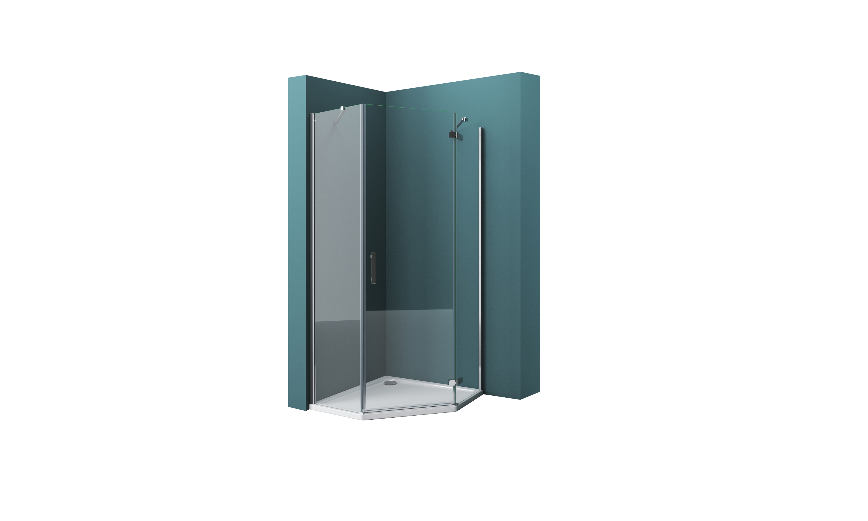 душевой уголок belbagno kraft-p-1-100-c-cr 100x100 стекла прозрачные, профиль хром