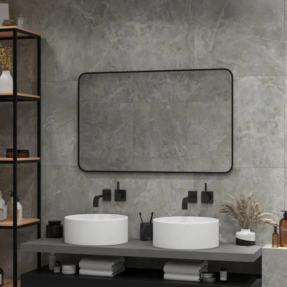 зеркало континент torry black led 100x70 с подсветкой и б/к сенсором