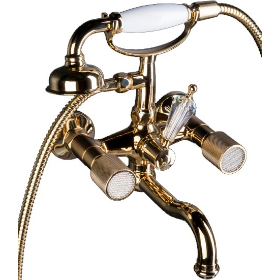 смеситель для ванны boheme royal crystal 293-royal/crst золото