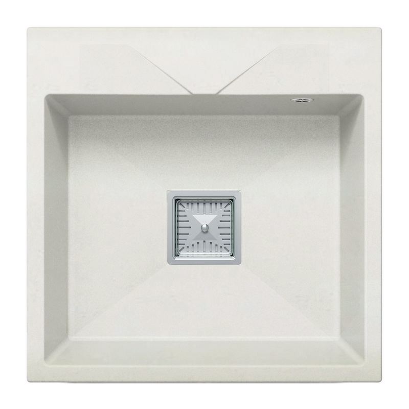 кухонная мойка polygran blade 500 50x50 белый хлопок