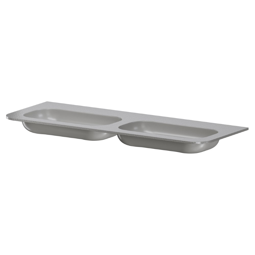 умывальник моноблок armadi art voi 140 см 786-140-sf-l без отв. stone finish luna, серый