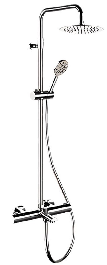душевая стойка remer elegance eq34a8mpufm25g с термостатом, хром
