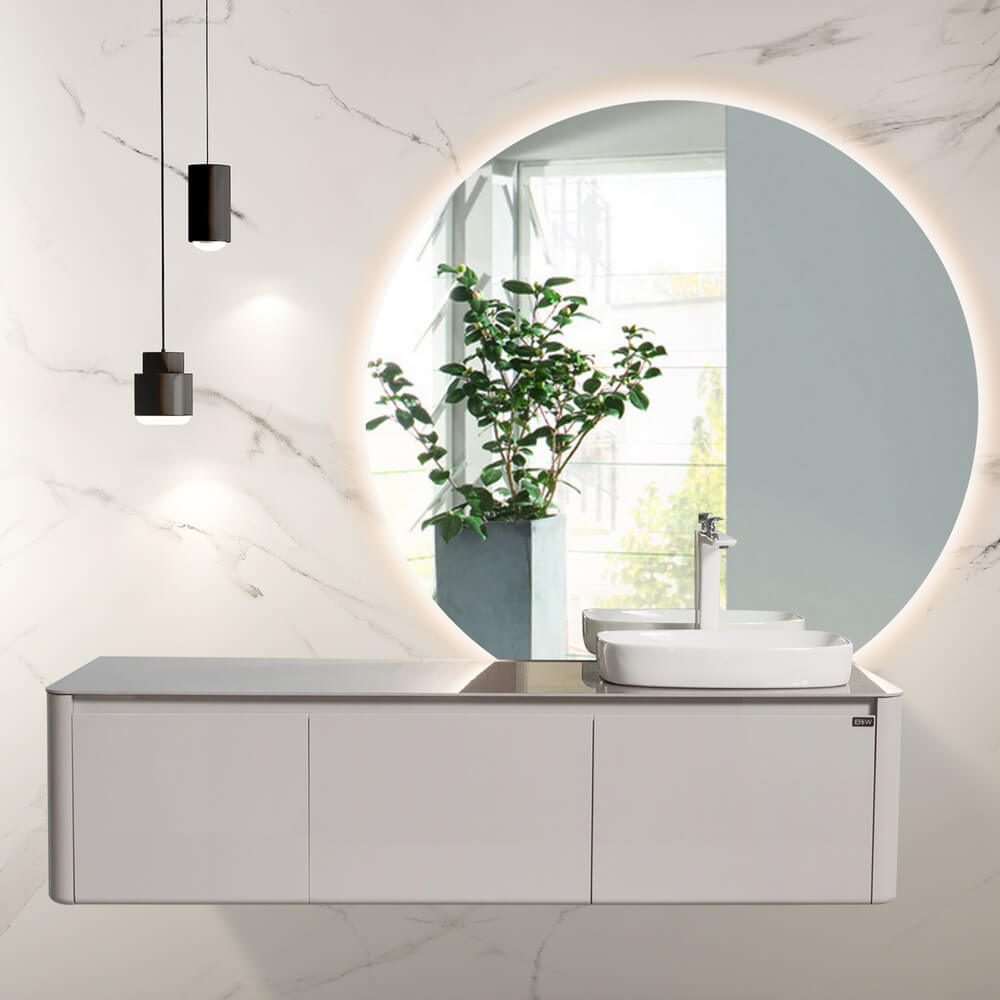 тумба с умывальником и столешницей black&white universe u915.1600r glossy light grey (правая)