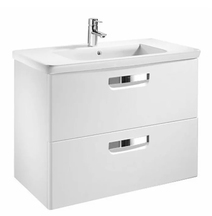 тумба с умывальником roca the gap 80 a327470000+zru9302877 (белый глянец)