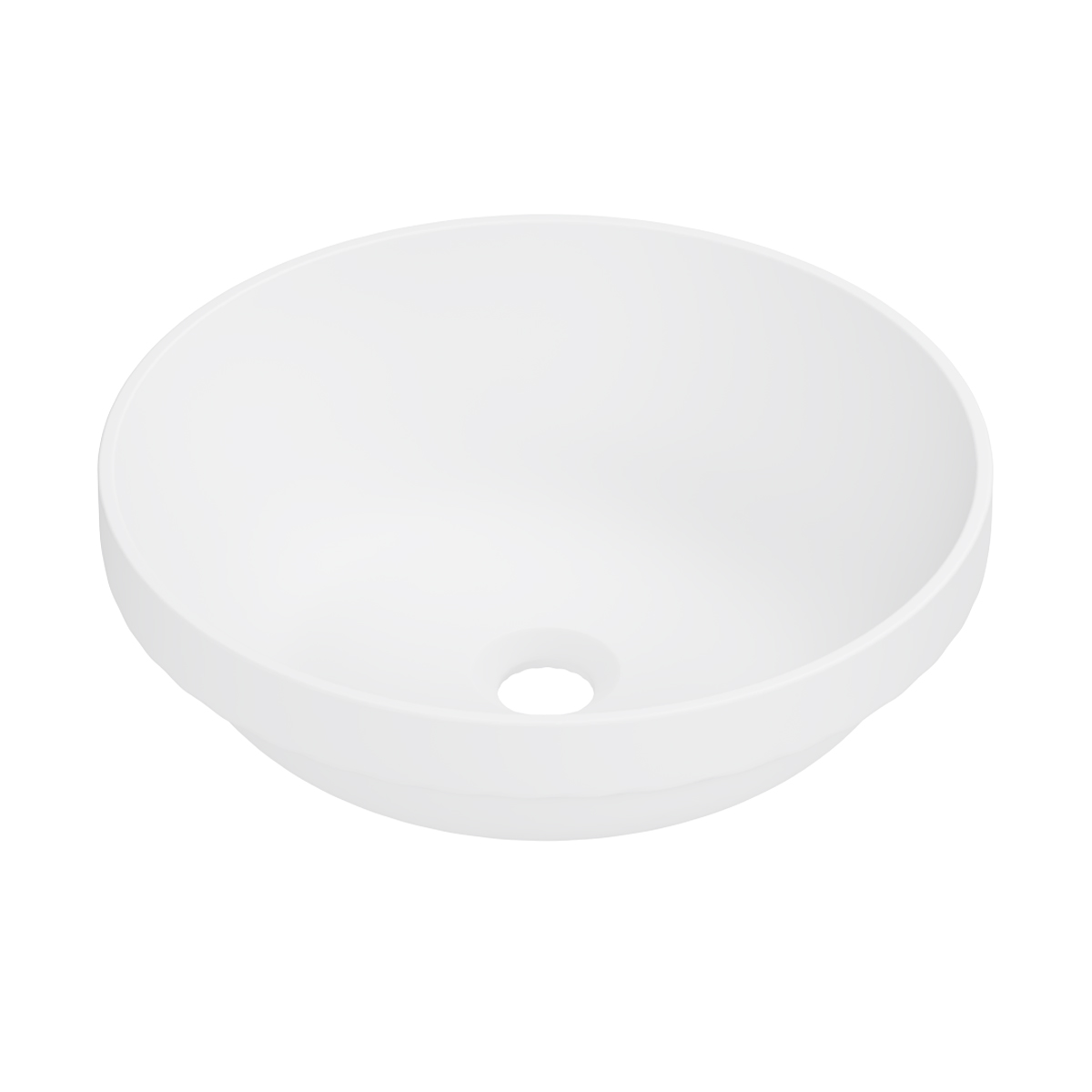 умывальник накладной белюкс джаз 410 solid surface, круг, белый матовый