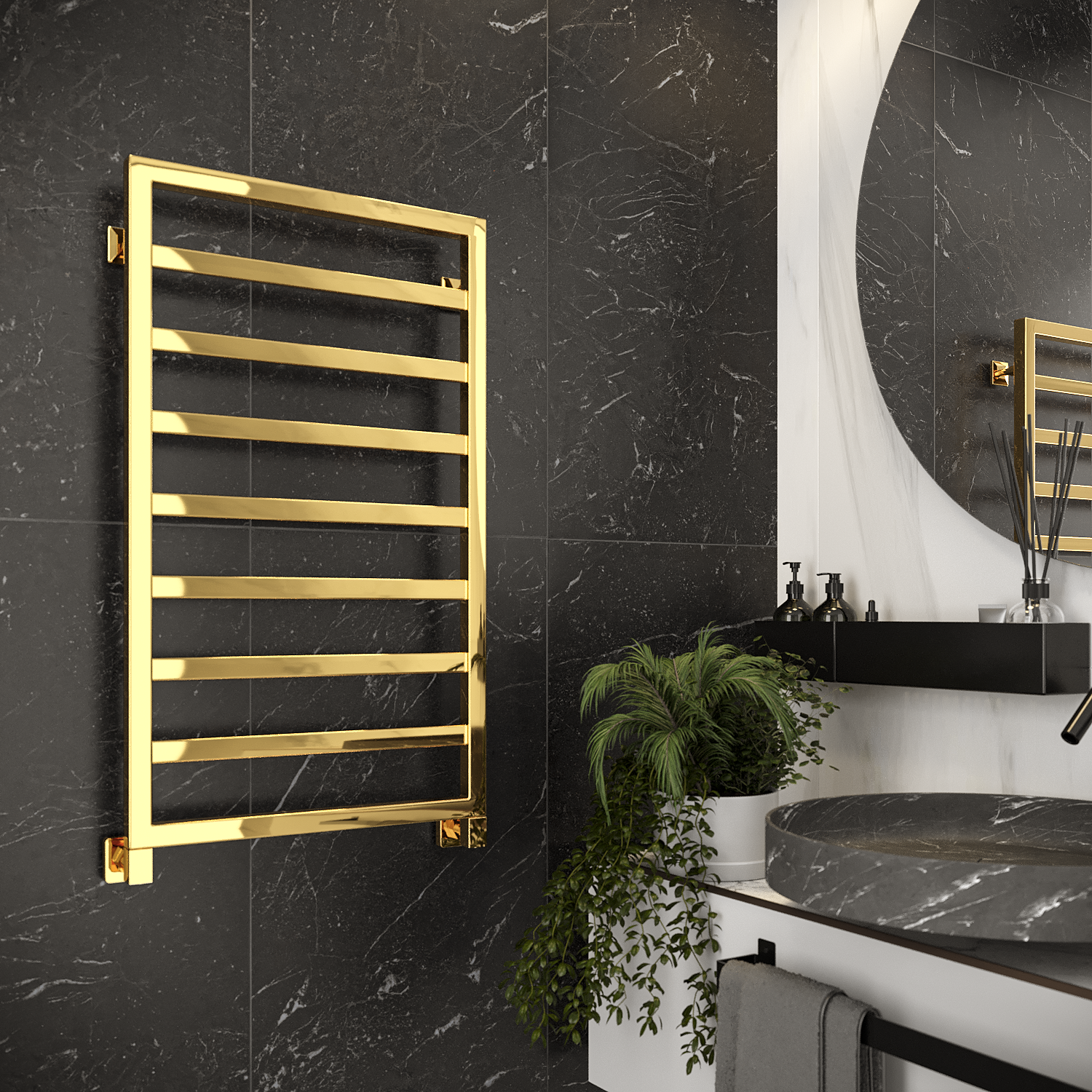 полотенцесушитель водяной stinox bergamo 50x90 золото глянец