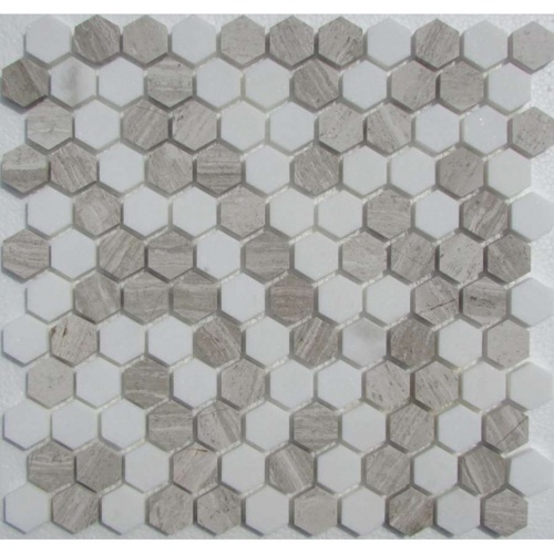 мозаика fk marble hexagon white-grey 29.5 x 28