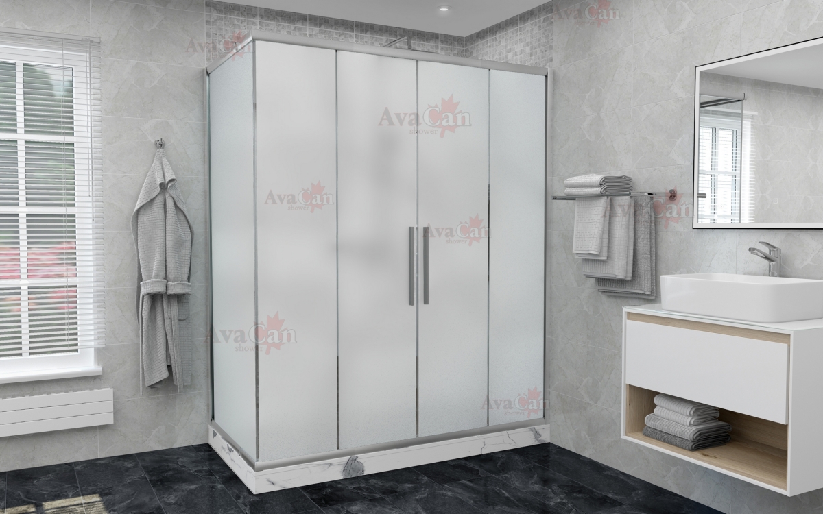 душевой уголок avacan fc2 190-210 + sc90 mt ava 190-210x90 стекла матовые, профиль хром