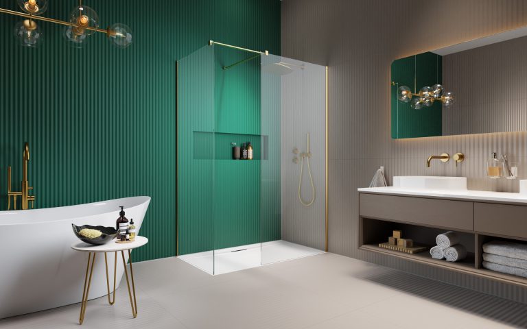 душевой уголок radaway modo x brushed gold iii 30-100x95x200-250 стекло прозрачное, профиль браширвоанное золото