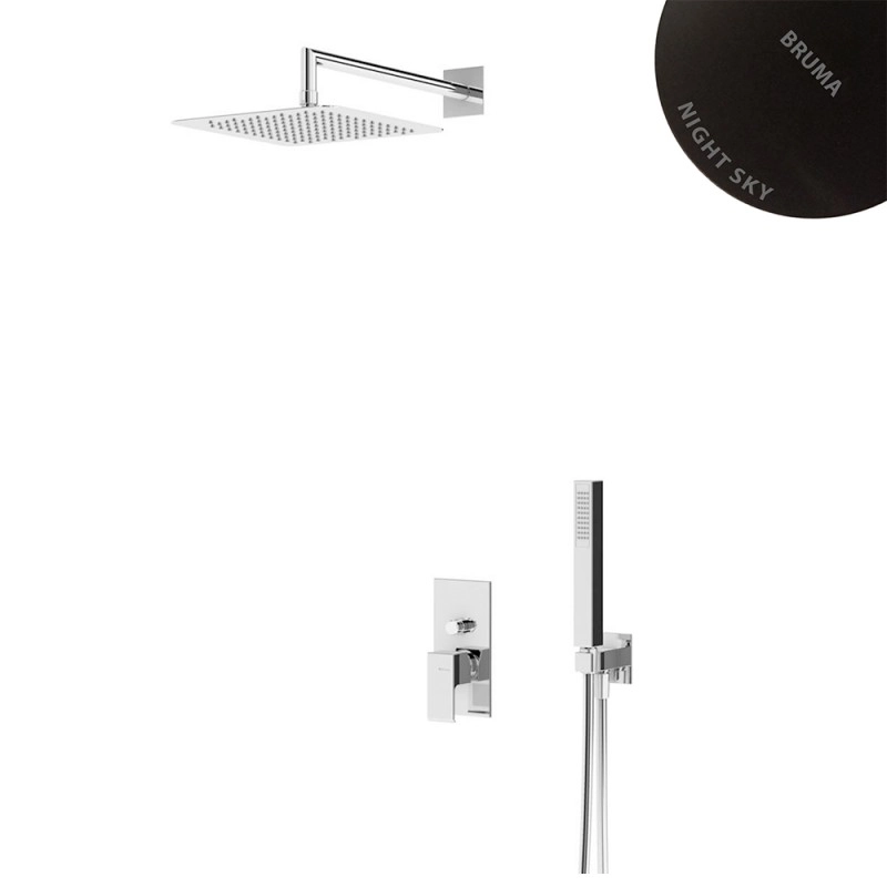 душевая система скрытого монтажа bruma linea ultrathin night sky 1827608ns черный