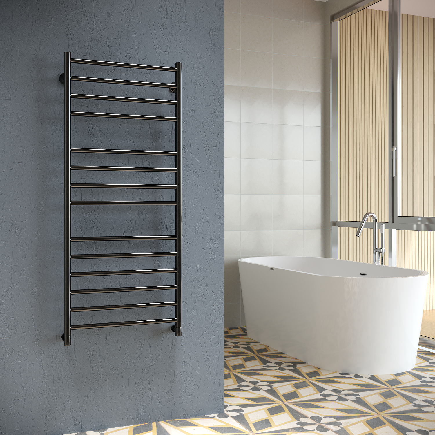 полотенцесушитель водяной stinox toscana luxe 50x120 черный глянец