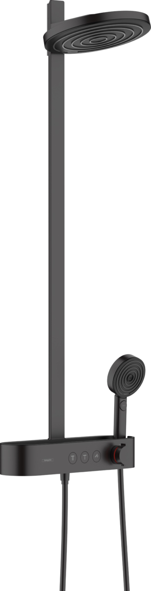 душевая система hansgrohe pulsify showerpipe 260 2jet 24240670 с термостатом матовый черный
