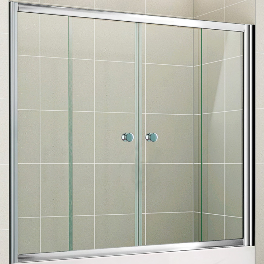 шторка на ванну cezares pratico-vf-2-150/140-p-cr 150x140 стекло матовое, профиль хром