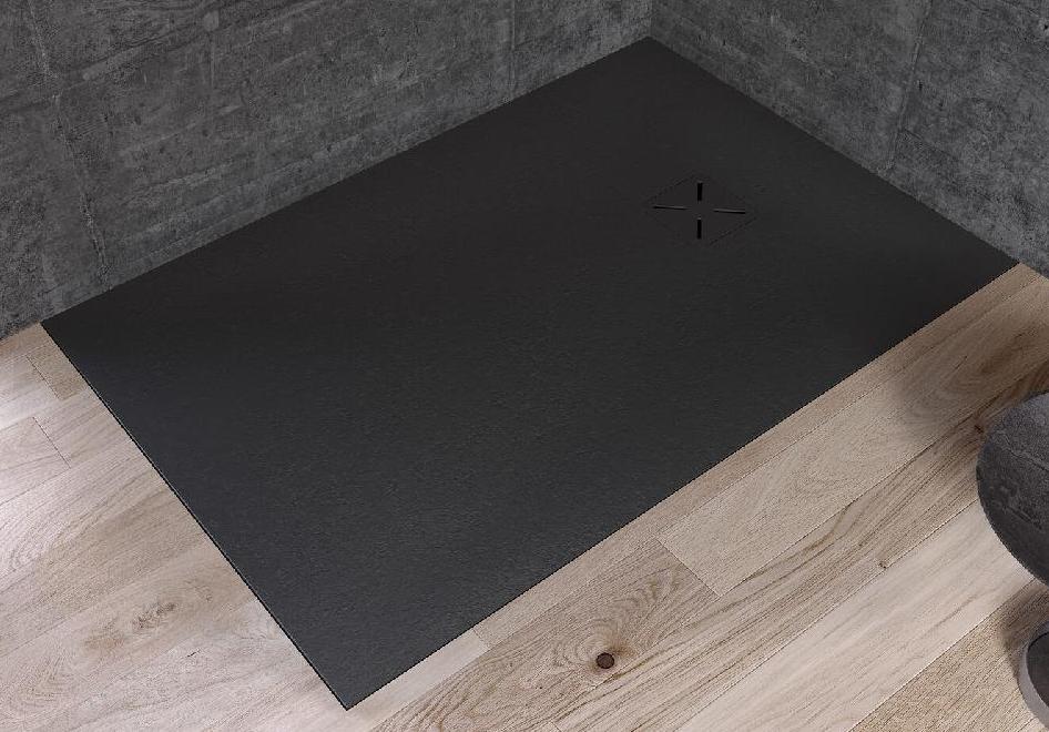 душевой поддон kolpa-san limbo antracit 140x80 черный глянец