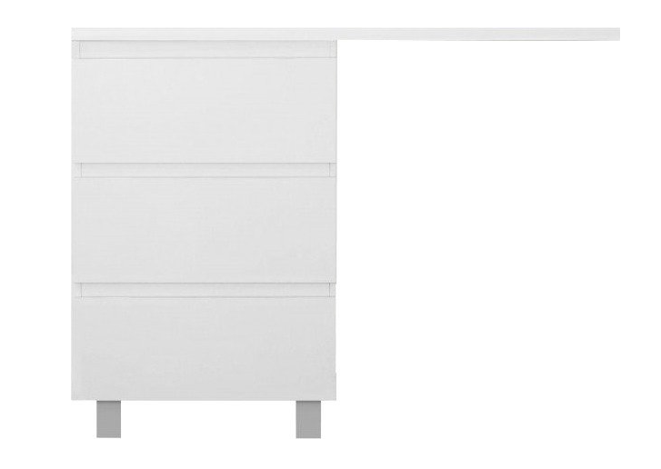 тумба с умывальником эстет dallas luxe 150x48 левая, напольная, 3 ящика, белый