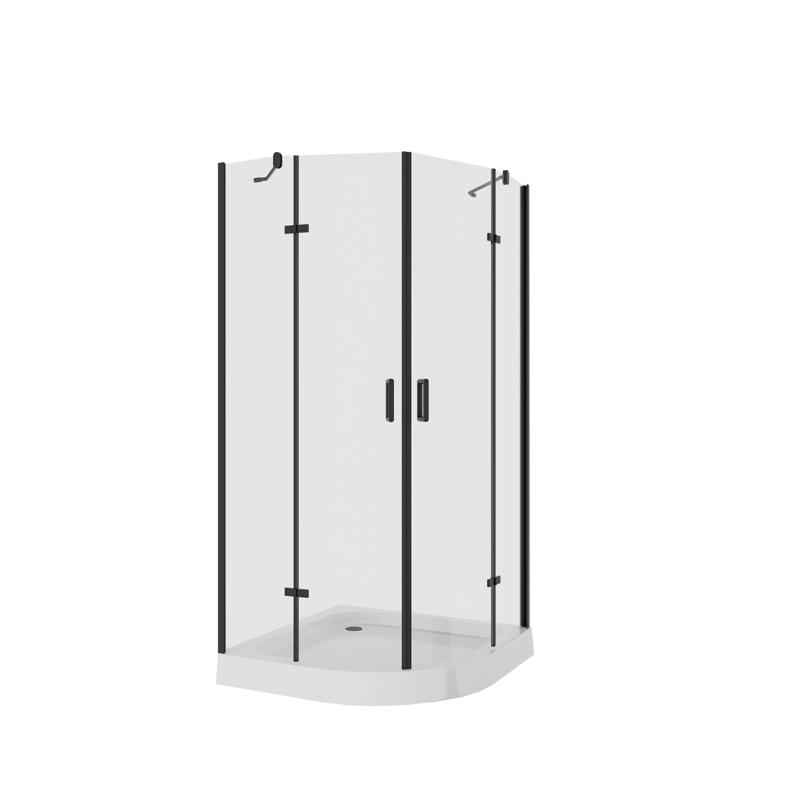 душевой уголок niagara nova ng-6815-08 black 90x90 без поддона прозрачное стекло