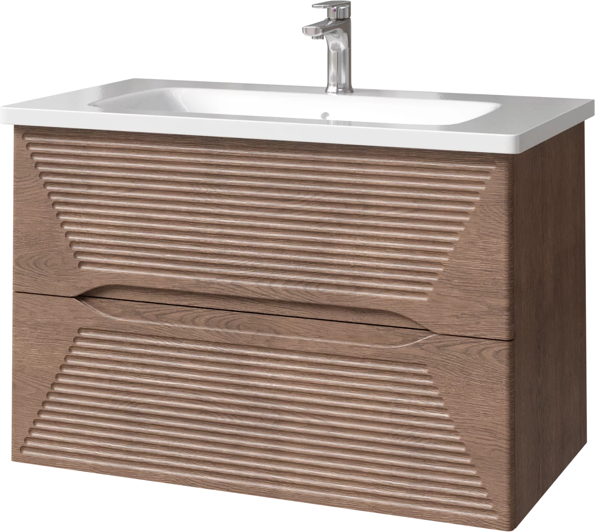 тумба подвесная caprigo modo terza 80 35613-rf15 коричневый матовый