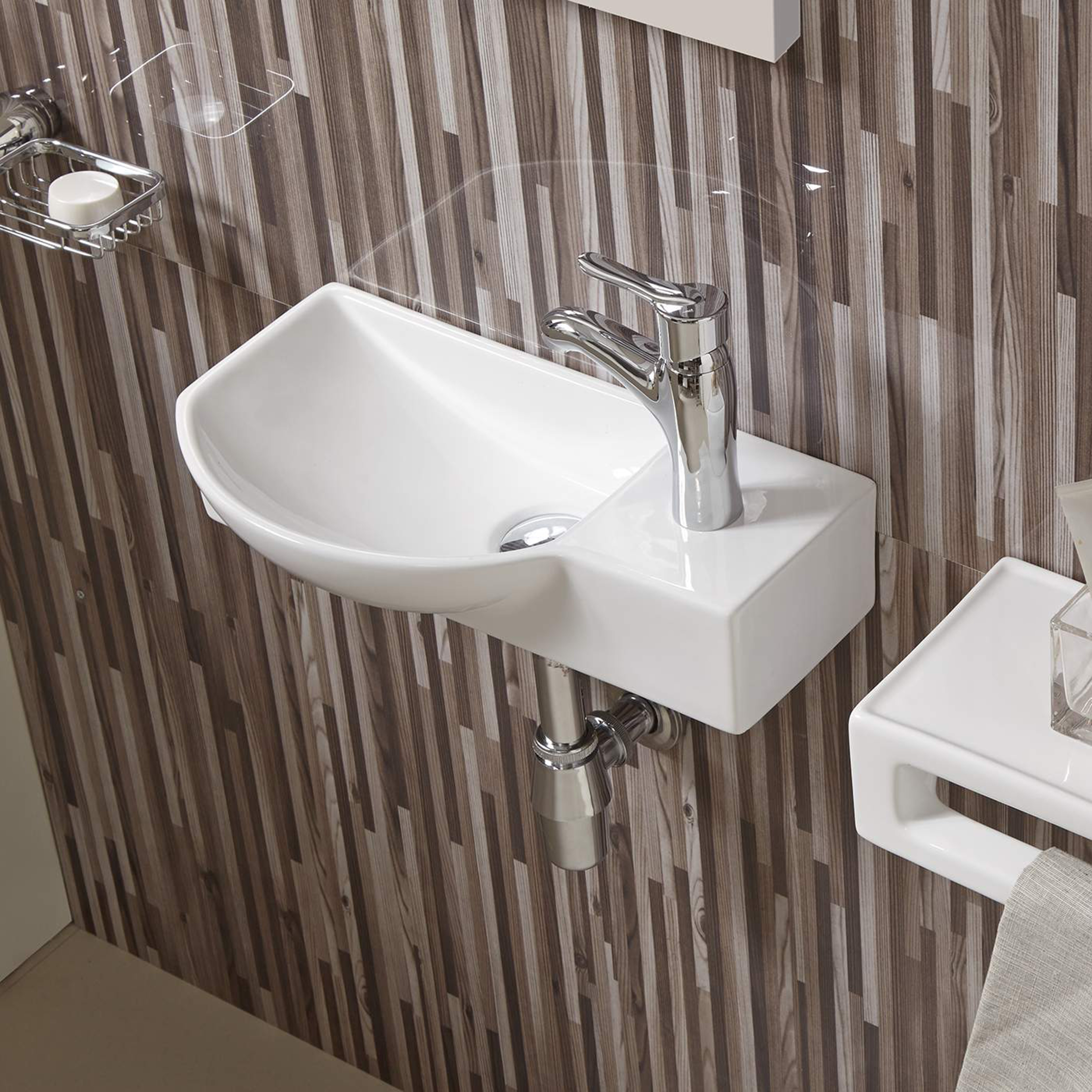 умывальник weltwasser aisbach 7950 gl-wt r 50,5x23,5 правый, белый глянец