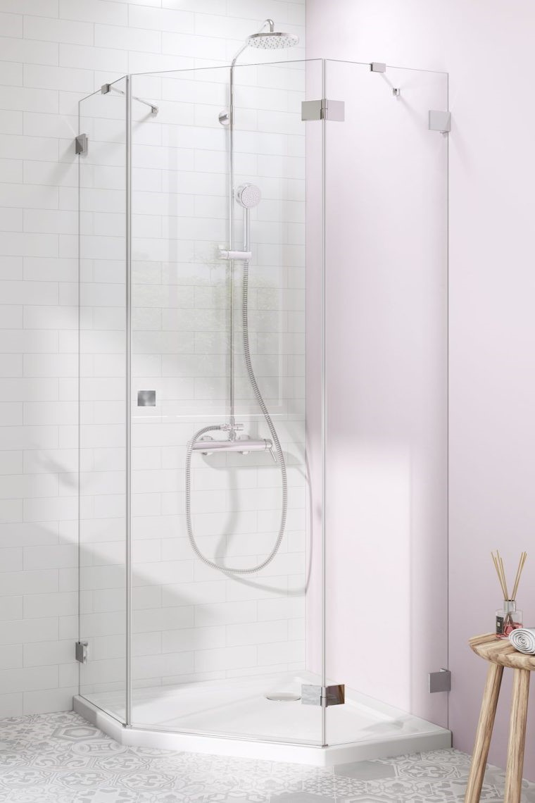 душевой уголок radaway essenza pro 8 ptj 100x90 правый, стекла прозрачные, профиль хром