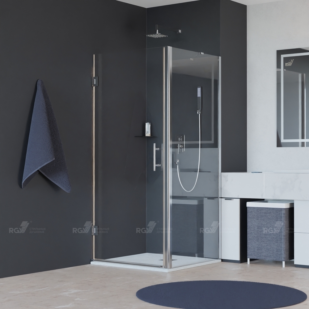 душевой уголок rgw hotel ho-045 60x100 стекла прозрачные, профиль хром
