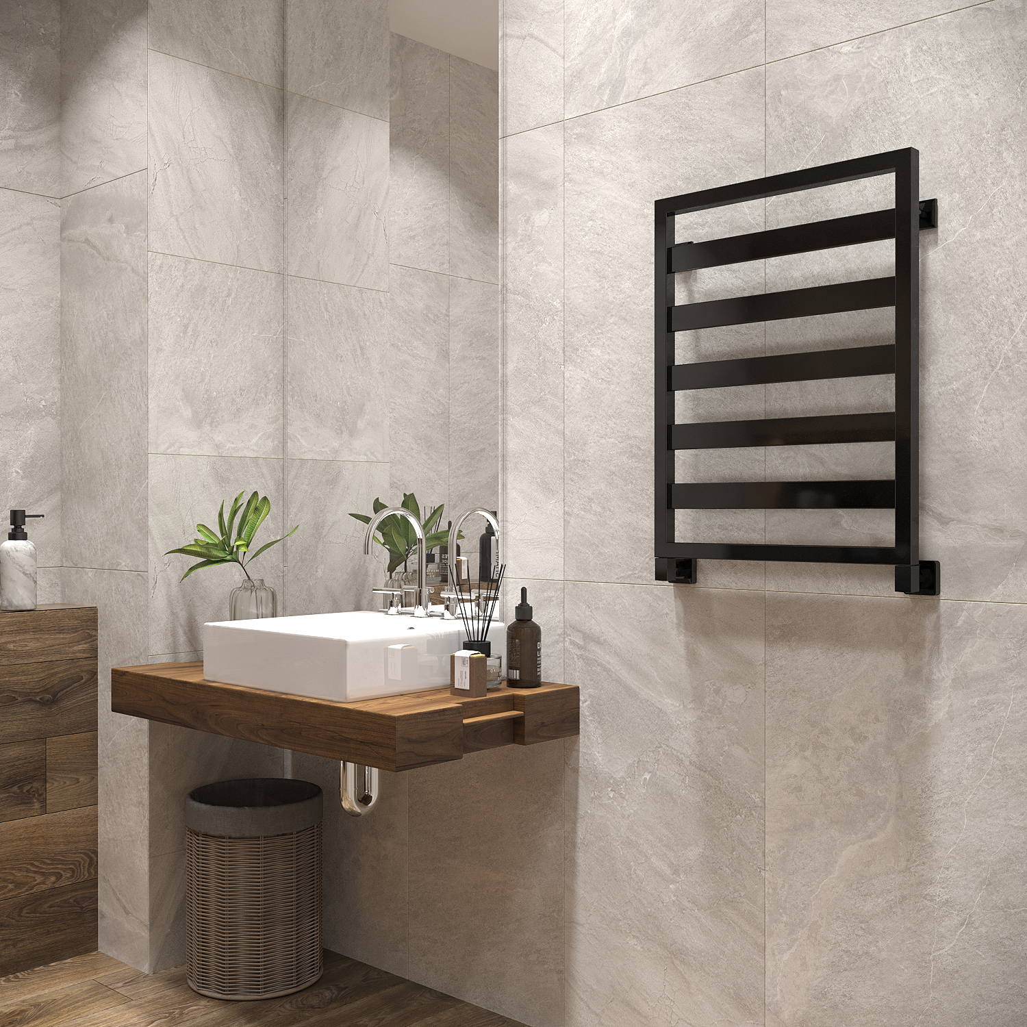 полотенцесушитель водяной stinox tempra 50x70 черный глянец