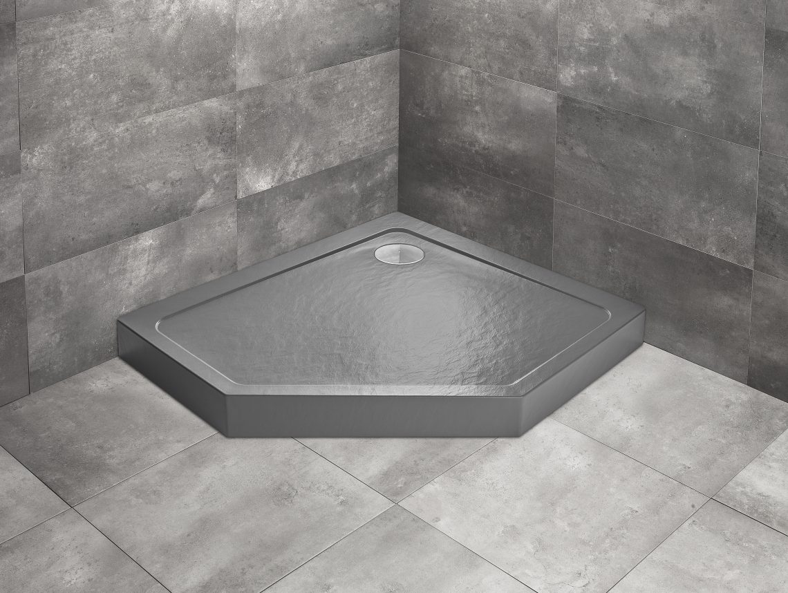 душевой поддон radaway doros pt e compact 100x80 stone anthracite правый