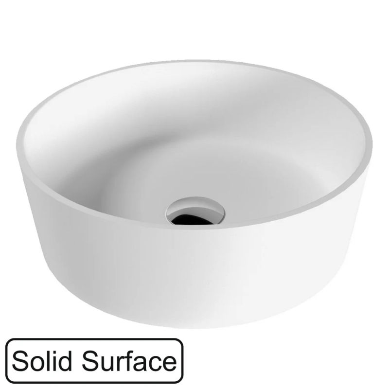 умывальник whitecross agate d=40.5 solid surface, белый матовый