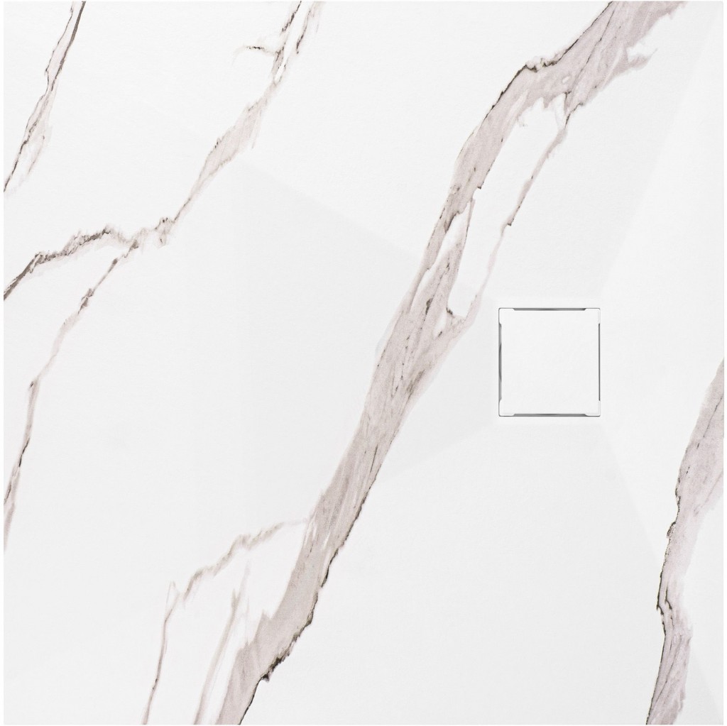 душевой поддон rea magnum carrara white 90x90 белый мрамор