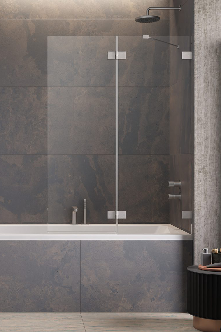 шторка на ванну radaway essenza pro brushed nickel pnd ii 130 r (прозрачное/брашированный никель)