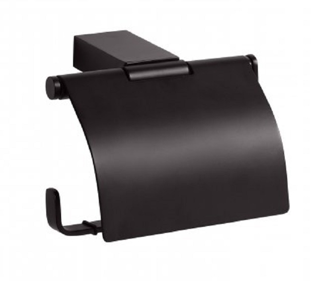 держатель туалетной бумаги bemeta nero 135012010  с крышкой, черный