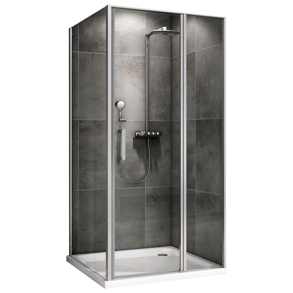 душевой уголок abber sonnenstrand ag04110s-s75 110x75 стекла прозрачные, профиль хром