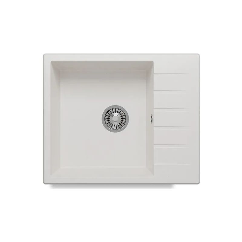 кухонная мойка polygran deka 600 60x50 белый хлопок