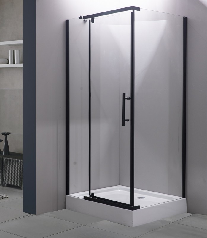 душевой уголок esbano esr-7180b 120x80 стекла прозрачные, профиль черный матовый