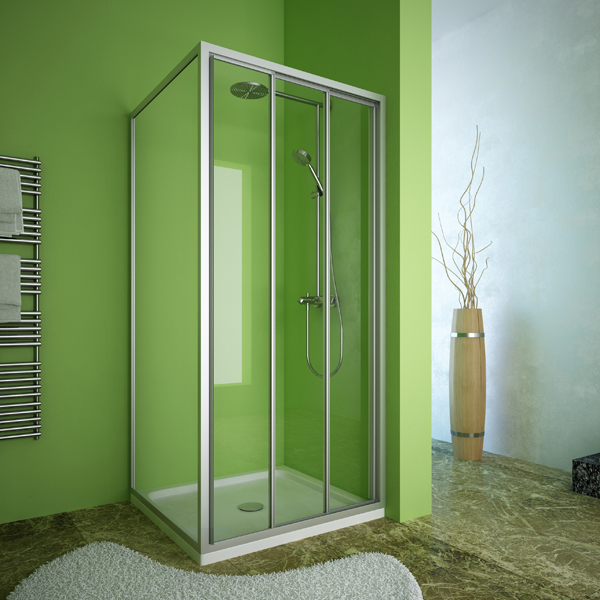 душевой уголок gutewetter practic square gk-403 100x100 (матовый хром/стекло матовое)
