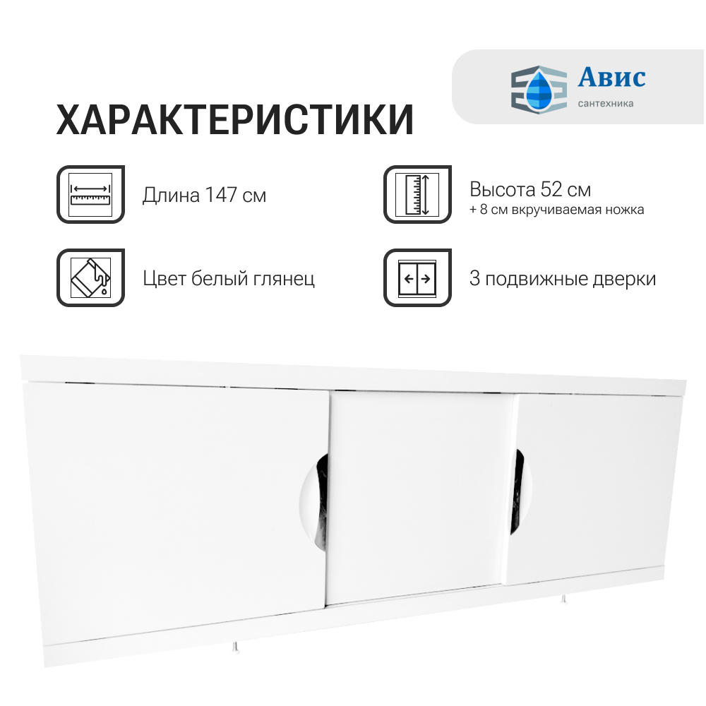 экран под ванну avis vita 1500