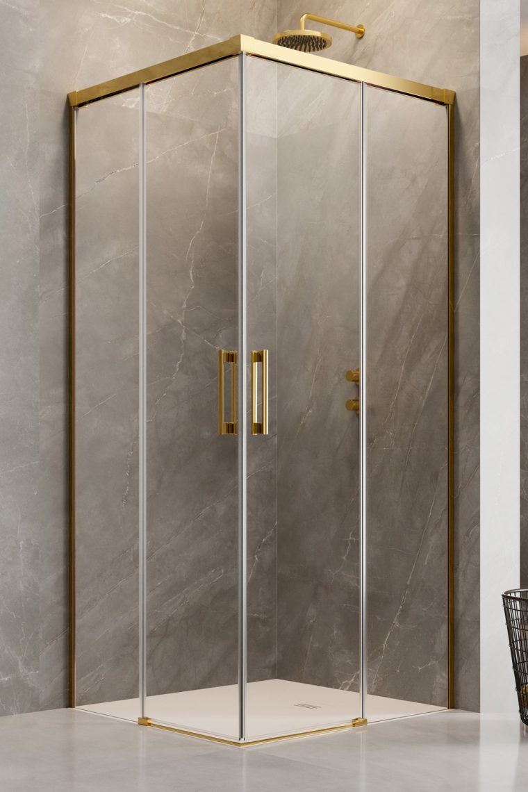 душевой уголок radaway idea gold kdd 100x120 стекла прозрачные, профиль золото