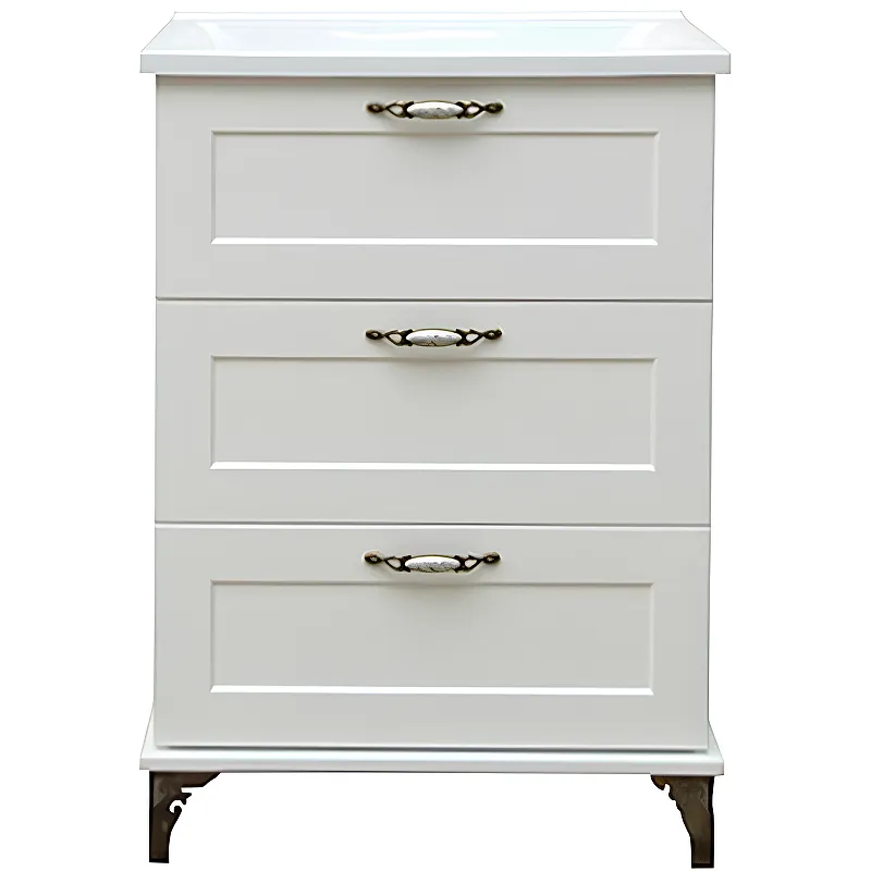 тумба под умывальник эстет bali classic 75x45 3 ящика, белый/бронза