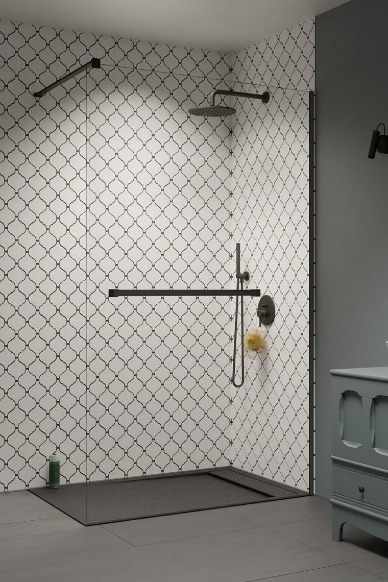 душевой уголок radaway modo new brushed gunmetal ii 100x200 с полотенцедержателем, стекла прозрачные, профиль брашированная оружейная сталь