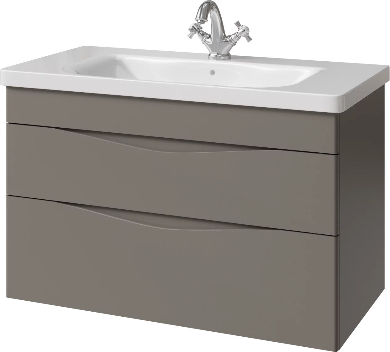 тумба подвесная caprigo lento 90 36213-sf025 серый матовый
