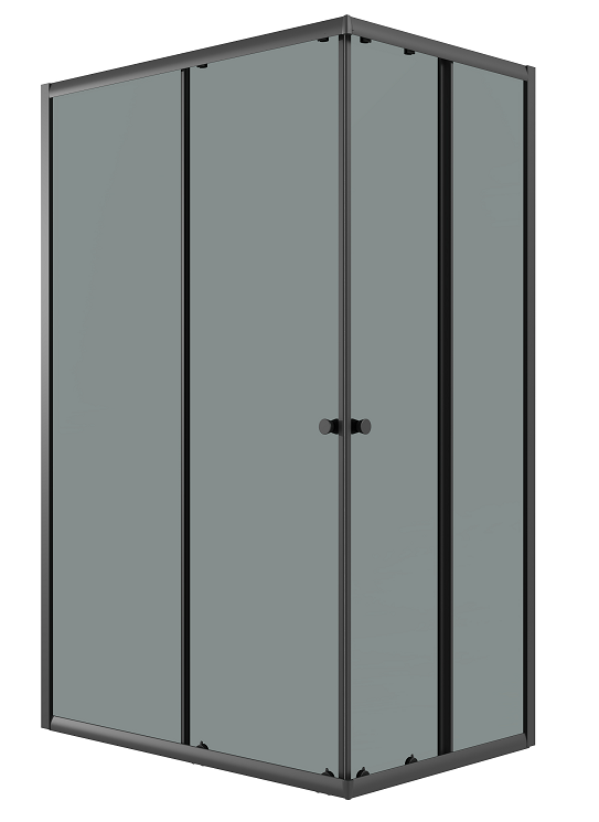 душевой уголок niagara eco ng-1129-14qt 120x90 стекла тонированные, профиль черный матовый