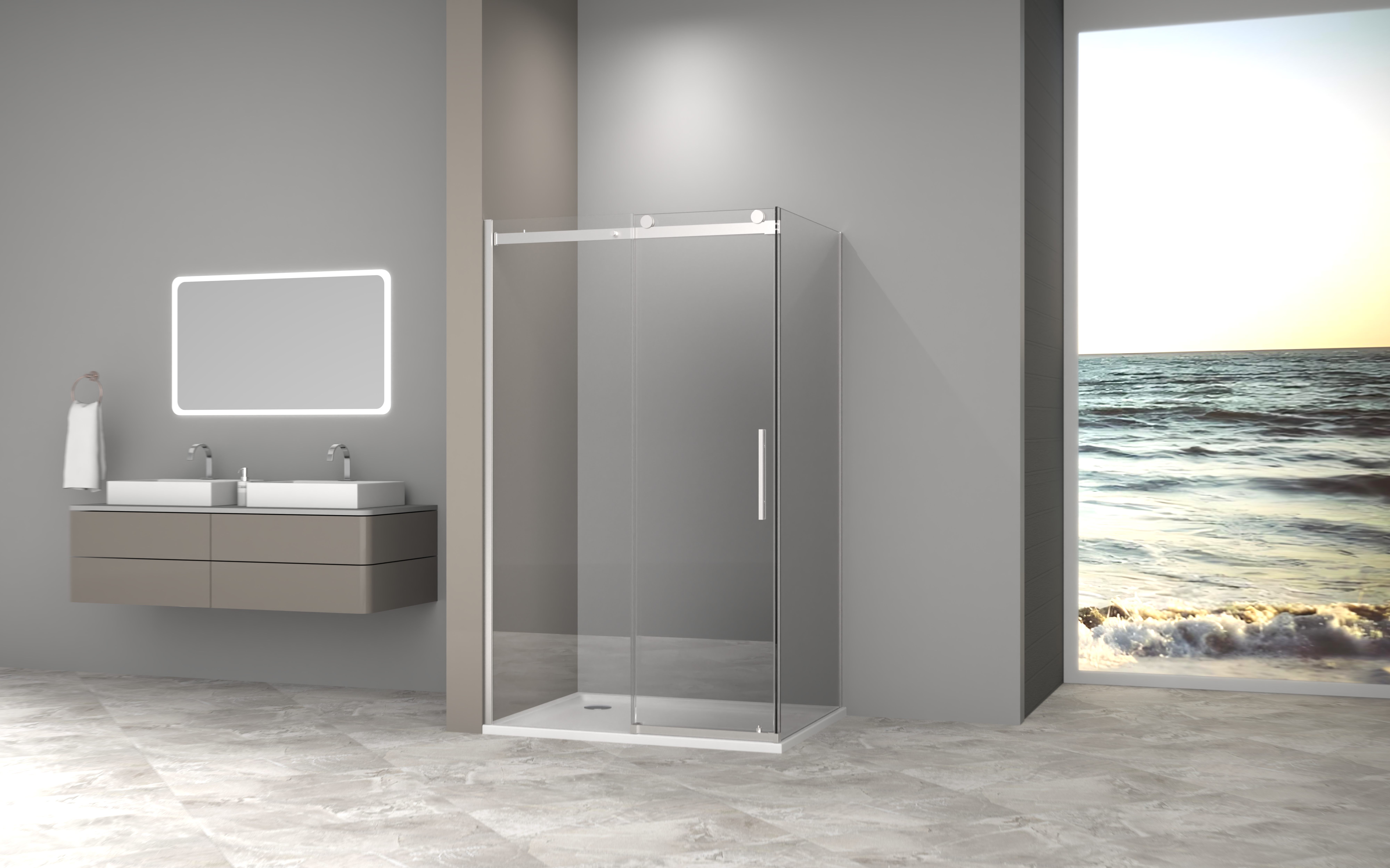 душевой уголок gooddoor galaxy new wtw+sp 120x70 стекло прозрачное / профиль хром
