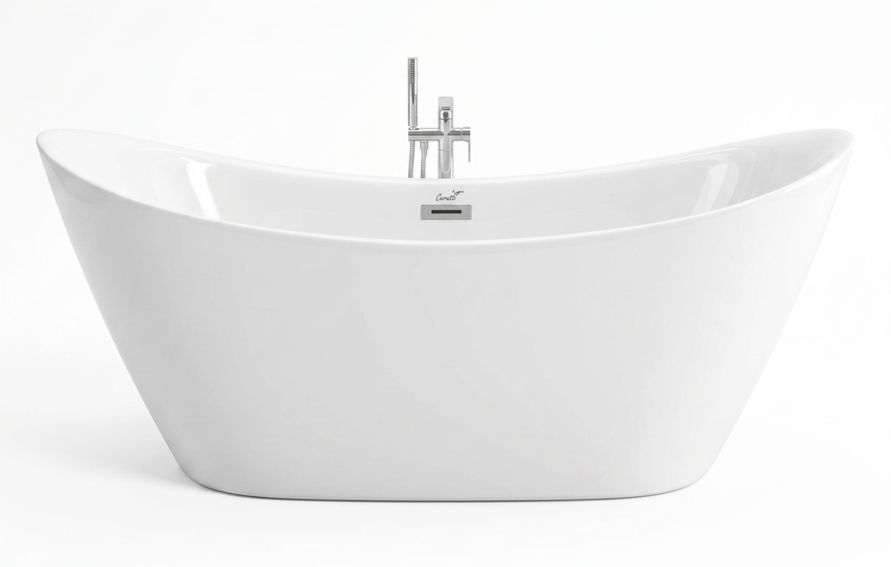 ванна акриловая ceruttispa pro170ii 170x74 со сливом-переливом, белая