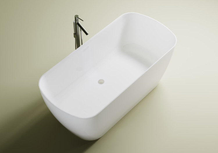 ванна из искусственного камня astra-form антарес 160x75 solid surface, белый матовый, с интегрированным переливом