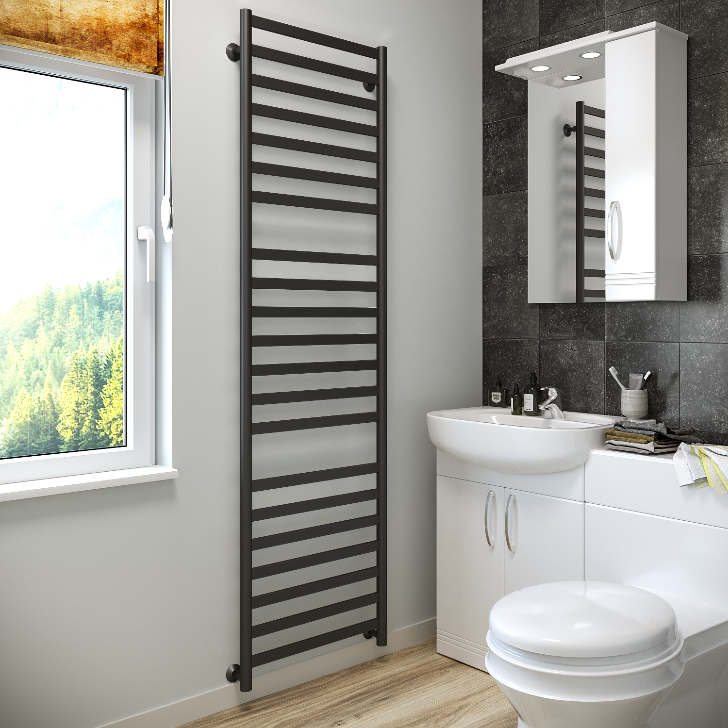 полотенцесушитель водяной stinox maxima luxe 50x180 черный матовый